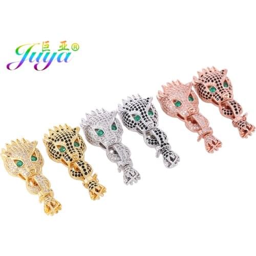 Juya DIY Handmade Green/Red Eyes Decorative Dragon Connector Clasps Accessories For Women Crystal Tassels Pearls Jewelry Making