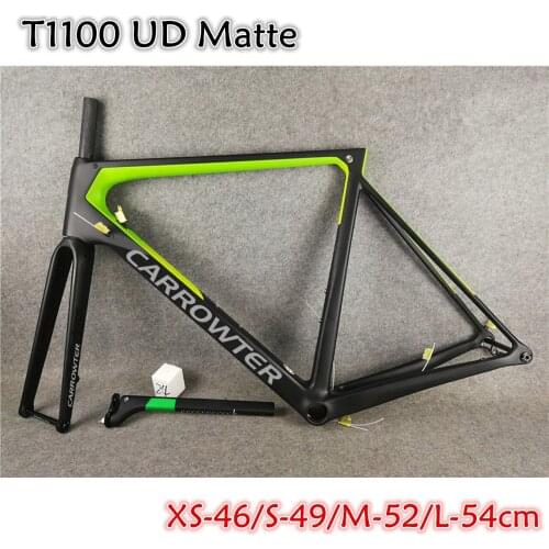 46 49 52 54cm with Black Green CARROWTER V3Rs Disc carbon Road Bike Frames T1100 UD Matte Glossy Disk Brakes Bicycle Frameset