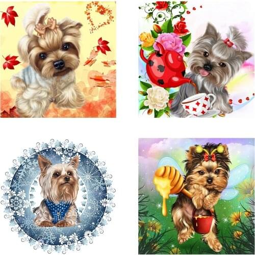 Cute Puppy Series 5D DIY Diamond Painting Full Round Drill Animal Series Home Decoration Gift Creative Diamond Painting 30x30cm