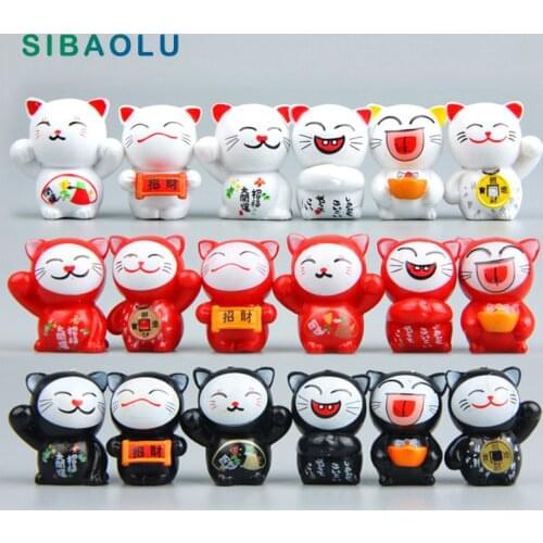 Mini Lucky Cat figurine fairy garden animal model Moss micro landscape home decor miniature fairy garden decoration accessories