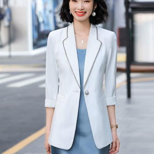 Fashion Styles Elegant Patchwork Half Sleeve Blazers Jackets Coat Women Blazers Jackets Ladies Outwear Tops Plus Size 5XL