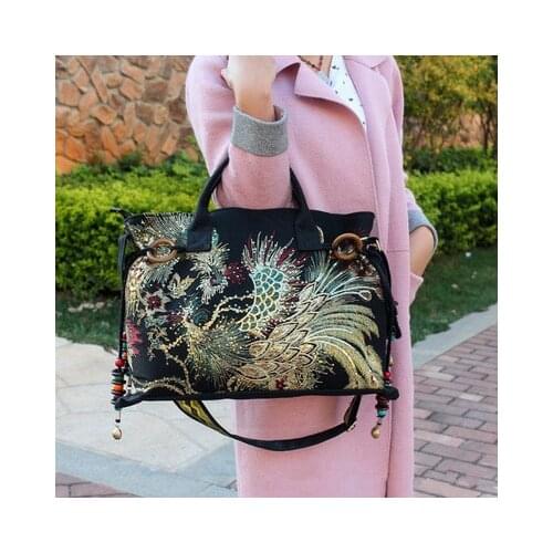 Fashion National Embroidery Shopping handbags!Nice Floral Embroidered Lady Shoulder&Crossbody bags Hot Multi-use Carrier