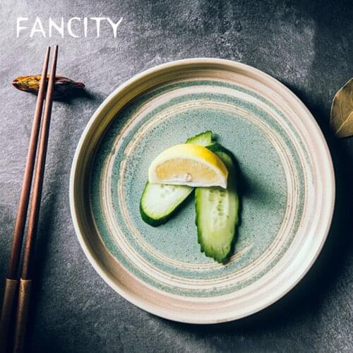 FANCITY Shallow dish, home ceramic plate, breakfast plate, dumpling plate, fried rice plate