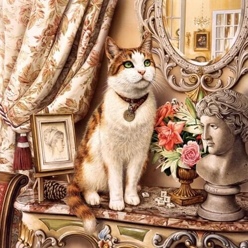 New Diamond mosaic diamond embroidery beads cat Sculpture flower animal diamonds cross stitch painting handwork kits wall decor