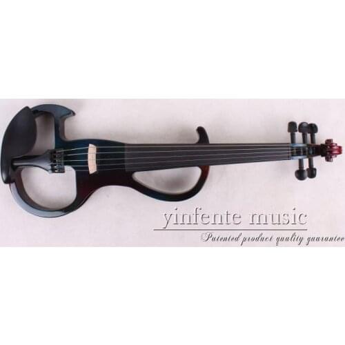 New 5 string 16'' Electric Viola Silent Solid Wood Body Powerful Sound Case Bow black color