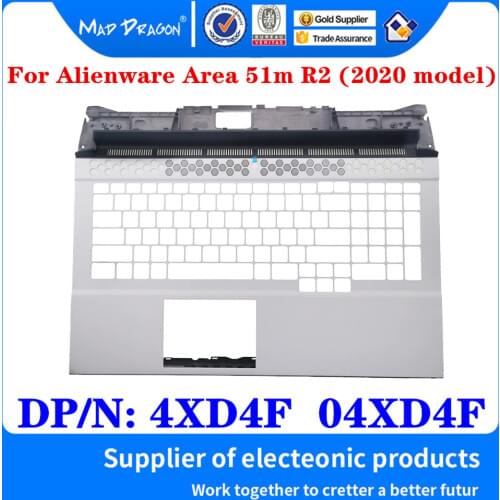 New original US Palmrest Upper Cover Case C shell white For Dell Alienware Area 51m R2 (2020 model) Gaming Laptop 4XD4F 04XD4F