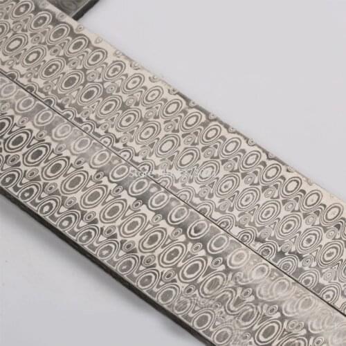 1pc Top Quality DIY knife Material Damascus steel Rose Sandwich Pattern steel Knife blade blank Heat Treatment did