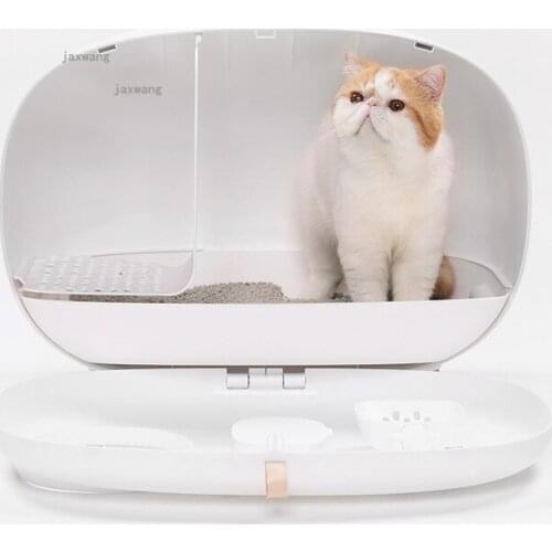 Semi-enclosed Cat Litter Box Anti-splashing Cats Plastic Toilet Tray Deodorant Kitty Cleaning Bedpan Pet Indoor Sandbox Supplies