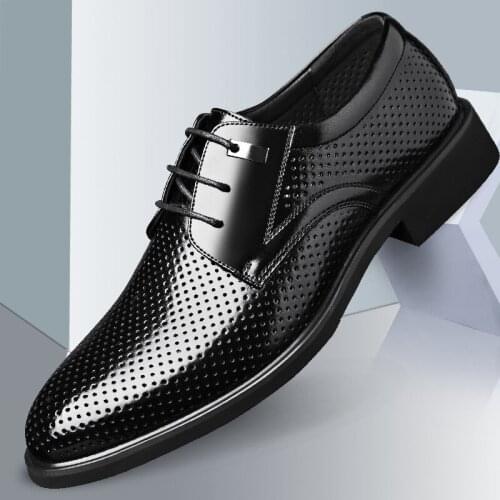 Estate Hollow Derby Classico Pattini di Vestito Degli Uomini Traspirante Bitty di Grandi Casual Vestito di Affari Scarpe