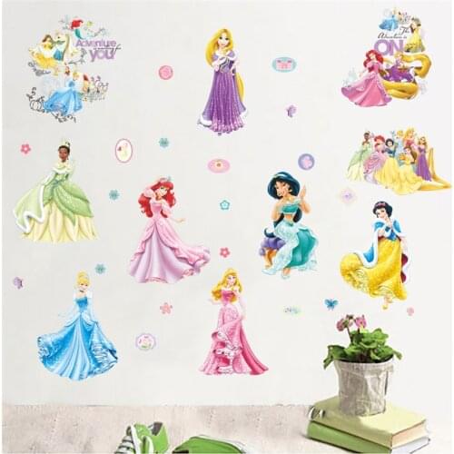Princess Wall Stickers Girl children kids bedroom home decor wall decals wallpaper Fairy Tale home decoration decal mural