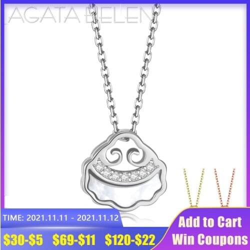 Silver 925 Necklace Rose Gold Color Exquisite Retro Pattern with Zircon Pendant Necklaces for Women Fine Jewelry Bijoux