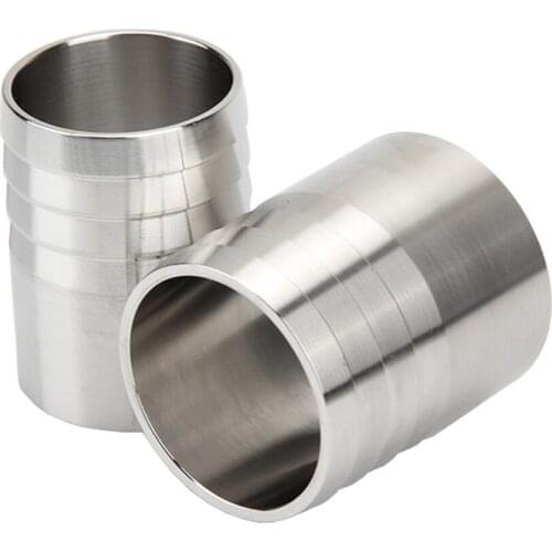6 8 10 12 14 16 19 25 32 38-108mm Hose Barb x Butt Welding Coupler Nipple SUS304 Stainless Steel Sanitary Pipe Fitting Homebrew