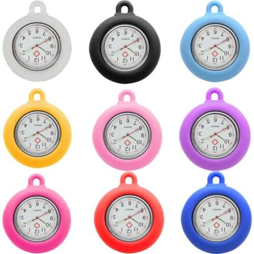 Silicone watch head face parts for nurse doctor Retractable pocket watches necklace keychain desk student test gifts accessories