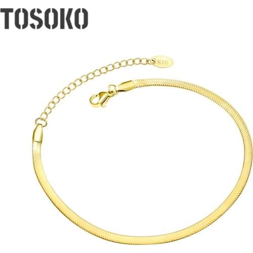 TOSOKO Blade Chain Bracelet All-Match Fashion Titanium Steel Jewelry Bracelet Mens Couple Bracelets Womens Bracelets BSE114