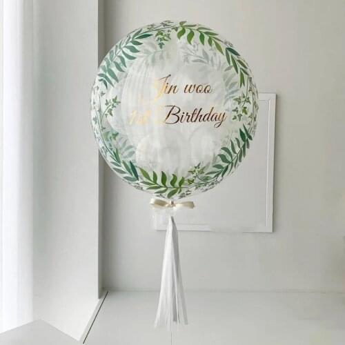 1/5/10pcs 18inch transparent latex printing bobo balloon leaf rainbow love candle birthday party decoration balloon wedding