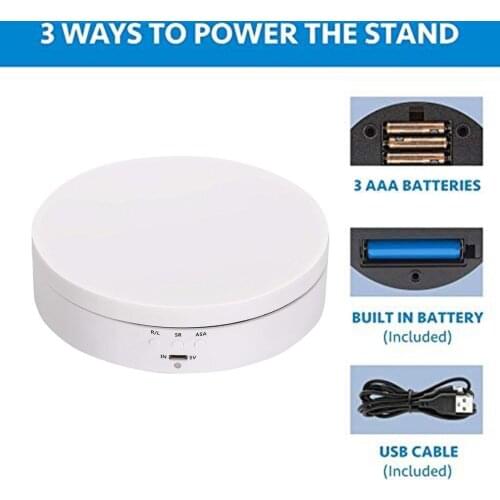 360 Degrees Intelligent Charging Adjustable Speed Electric Turntable Jewelry Holder Battery Rotating Display Stand For Jewellery