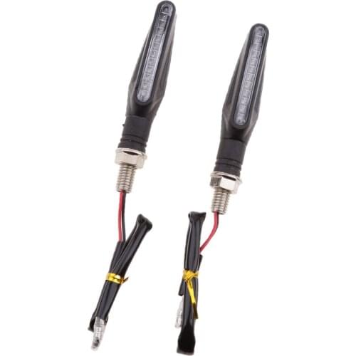 1 Pair Motorcycle 12LED Turn Signal Indicators Amber Blinker Light