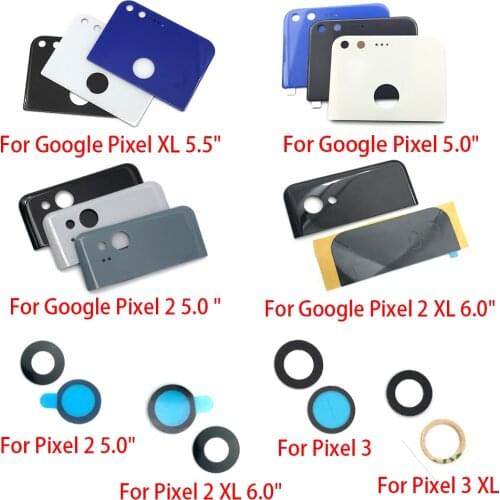 1Pcs, Back Rear Camera Glass Lens Cover + Camera Lens With Sticker For Google Pixel XL / Pixel 2 XL / Pixel 3 XL 5.0" 5.5 "