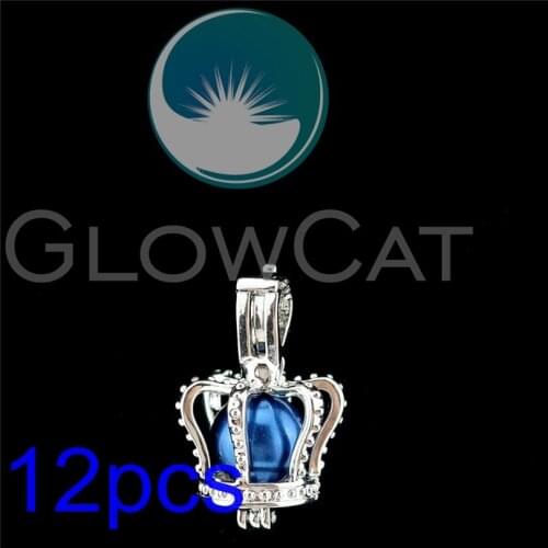 12x Grace Crown Pearl Cage Essential Oil Diffuser Beads Cage Locket Pendant For Oyster R-K927
