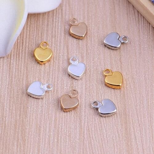 20pcs ZHU RU 10x6.5mm love heart Homemade Valentines Day gift Smooth surface regalos comunion Connectors for Jewelry Making