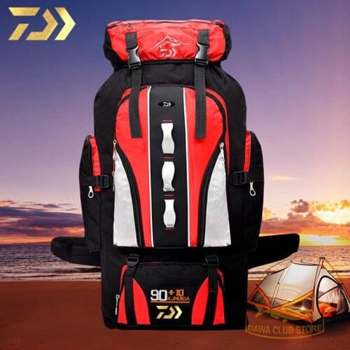 2019 Daiwa Fishing Backpack 90L 10L Fishing Toolkit Camping Mountaineering Bag Travel Outdoor DAWA Fishing Multi-pocket Backpack