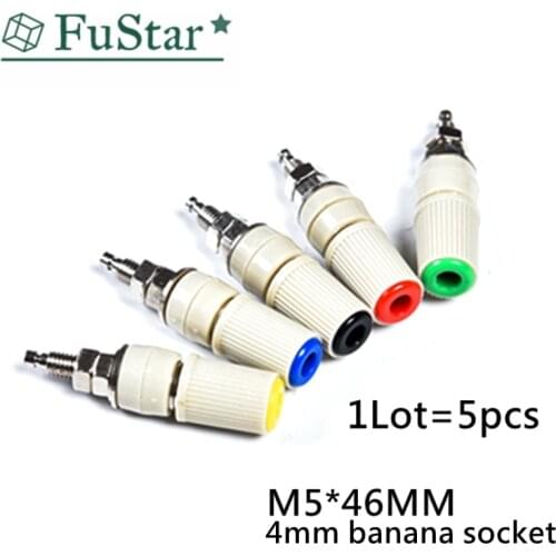 5PCS M5 Banana Jack 30A Current 4mm Banana Plug M5X45 Binding Post Terminal High Voltage Power Of High Current Terminal Hot NEW