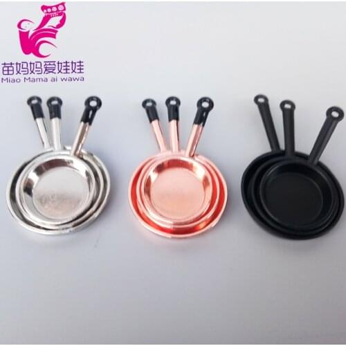 BJD Doll House Accessories Mini Kitchen Frying Pans Rice Cooker Spatula Saucepan Eggs for Barbie Doll House for Blythe Doll
