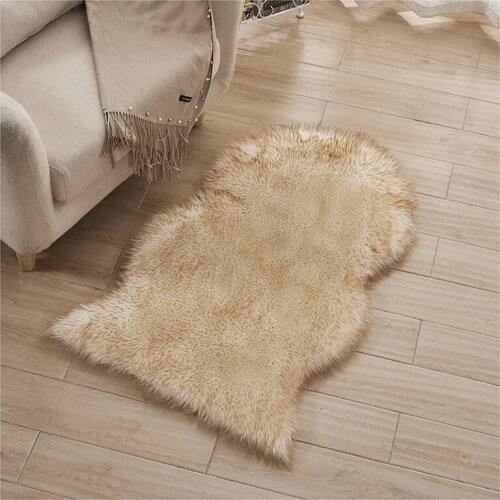 Asymmetrical Faux Fur Fluffy Area Rugs 15 Different Colors Artificial Sheepskin Hairy Carpet For Bedroom Living Room T348