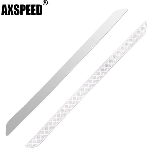AXSPEED 2Pcs Stainless Steel Rails Side Pedal Sticker Plate for Traxxas TRX-4 1/10 RC Car Shell Body Decoration Parts