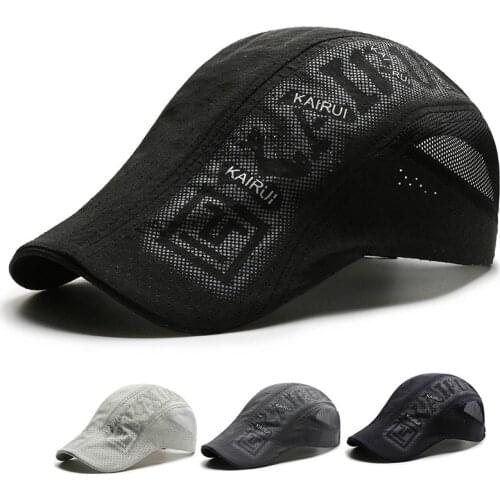 Leisure Beret Golf Cap Men Women Charter Sun Hats Flat Top Shutter Hats Fashion Baseball Cap Quick Dry Sunshade Trucker Hat