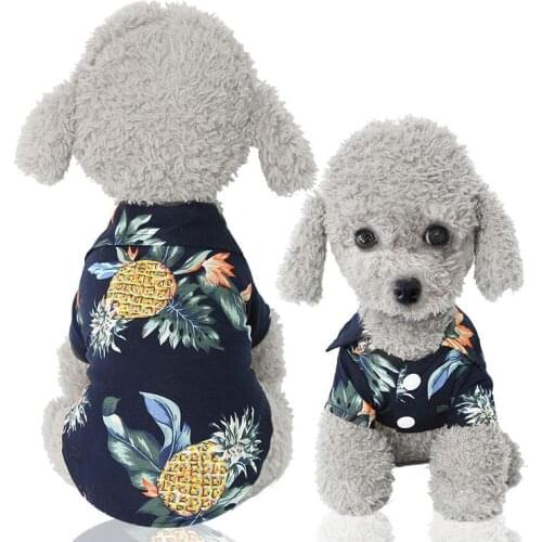 Hawaii Fabric Yorkshire Terrier Clothes Pomeranian Dog Clothes Linge Pour Chien Shirt Camisa Clothes Summer Beach Clothes Vest