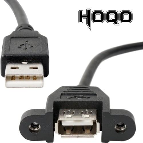 USB 2.0 male to female extension Cable USB 2.0Type A male to female Extension Cable with screw Panel Mount holes 30cm 50cm 1M 3M