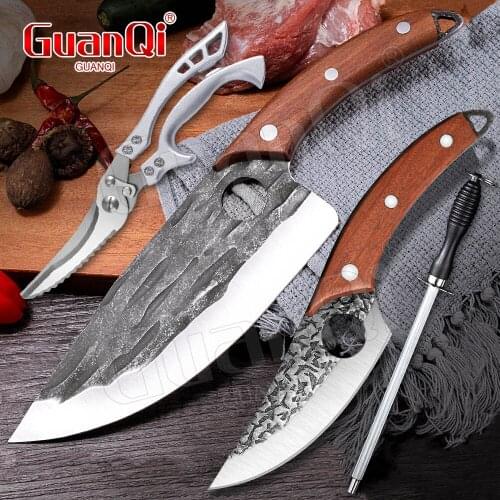 Forged Stainless Steel Kitchen Boning Knife Handmade Fishing Knife Meat Cleaver Outdoor Hunting Cooking Cutter Butcher knife