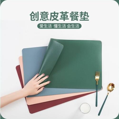 A2932 Leather Placemat PVC Waterproof Oil-Proof Dining Table Cushion Household Non-Slip Heat Proof Mat