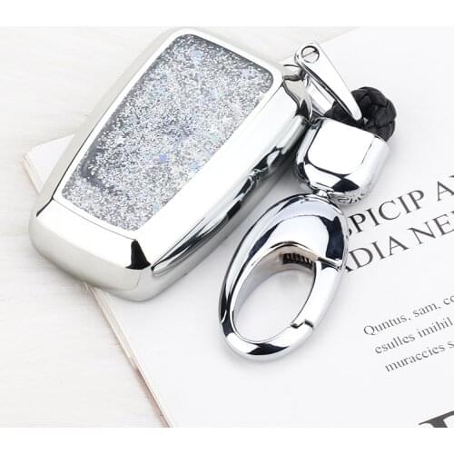 Beautiful Quicksand Soft TPU Car Key Cover Case Shell For Toyota Camry Corolla C-HR CHR Prado 2018 Keyring Chain Auto Accessory