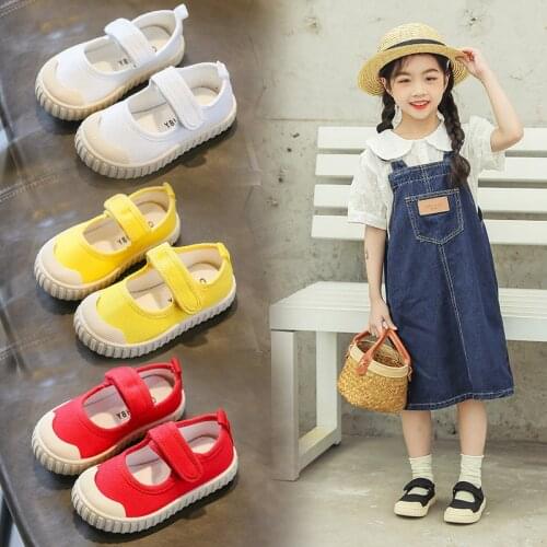 2-7Years Old Kids Shoes Childrens Canvas Shoes Girls Sneakers Unisex Casual Sport Shoes Anti-collision toe Yellow Black White
