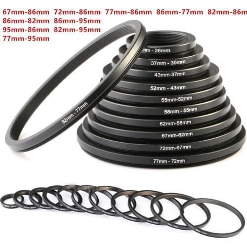 10pcs 67-86 72-86 77-86 86-77 82-86 86-82 86-95 95-86 82-95 77-95mm Metal Step Up Rings Step down Rings Lens Adapter Filter Set