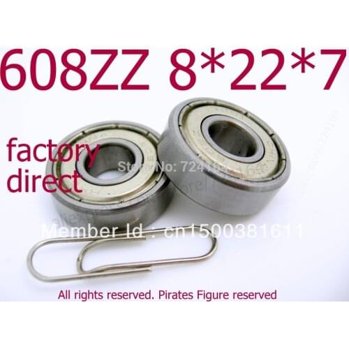 10pcs Miniature Ball bearing 608 ZZ 8x22x7 mm ABEC-5 3D printer accessories Chrome Steel 608z 608 2RS 608RS Longboard Skateboard