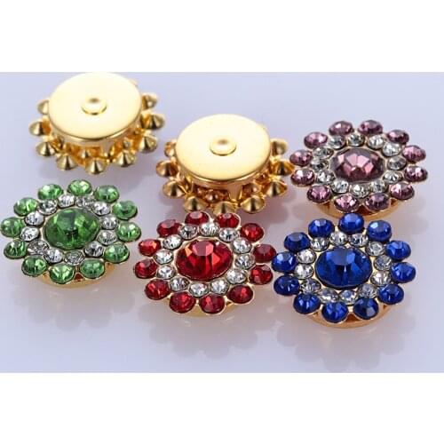 Fashion Creative 10pcs/set Flower Rhinestones Buttons Pearl Button Clothing Decor Diy Alloy Crystal Bow New Sewing Accessories