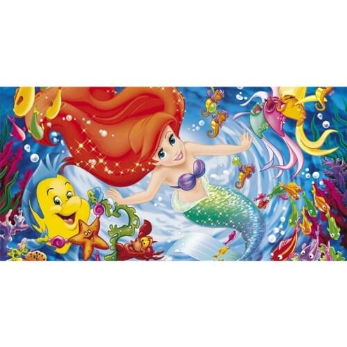 Beach Towel Little Mermaid Bamboo Microfiber Bath Towels For Adults Big Printed Beach Towel Drying Washcloth Bathroom 70*140cm