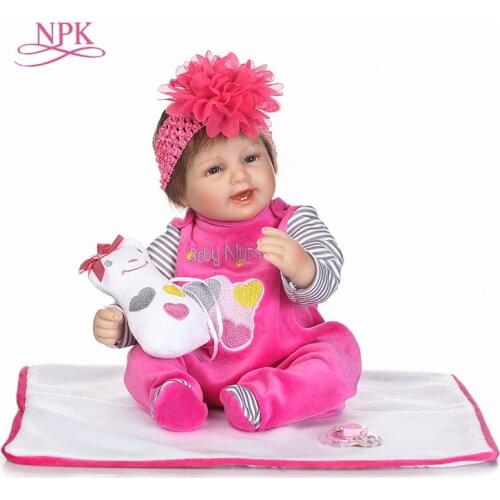 NPK lifelike reborn doll soft body lovely newborn baby gift for baby girls bebes reborn bebe alive hair rooted babies toys