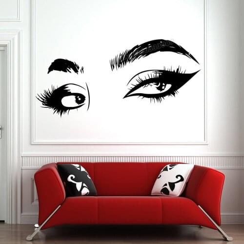 Eyelashes and Eyebrows Wall Decal Lashes and Brows Lashes Extensions Eyes Wall Decal Beauty Salon Window Decor Vinyl Decal B251