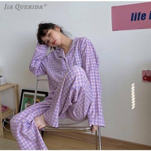 Ins Stylle Pajamas Womens Spring and Autumn New Long-sleeved Cardigan Home Clothing Leisure Lounge Wear Young Ladies Pyjamas