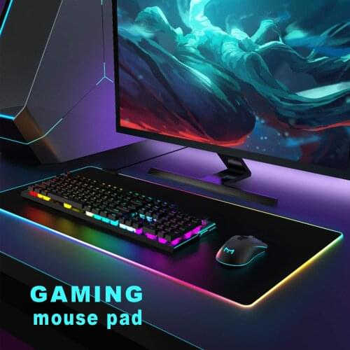 LED Light Gaming Mouse Pad RGB Large Keyboard Cover Non-Slip Rubber Base Computer Carpet Desk Mat PC Game Mouse Pad