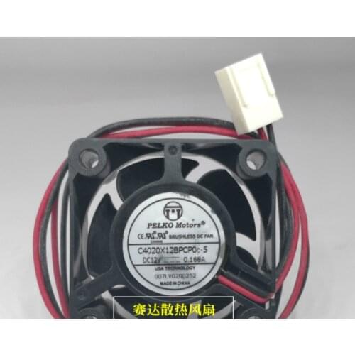 Brand new 40*40*20mm 4cm cooling fan dual ball bearings 12V 0.168A 2 wires fan