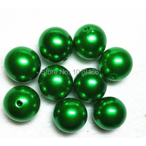 Choose size) 6mm/8mm/10mm/12mm/14mm/16mm/18mm/23mm/25mm dark green color Acrylic Pearl Beads #74