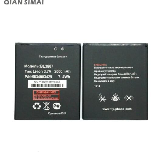 1pcs 100% High Quality New BL3807 2000mAh Battery For Fly IQ454 Mobile phone+ Tracking Code