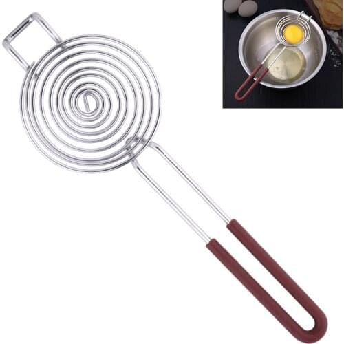 1Pc Practical Kitchen Stainless Steel Egg White Separator Divider Handheld Eggs Yolk Filter Protein Separation Cooking Gadget