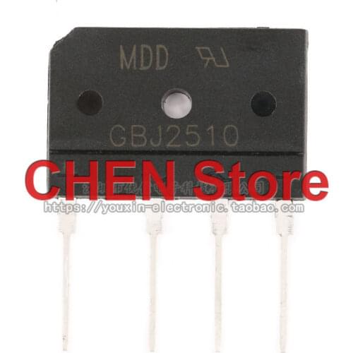 10pcs Original GBJ2510 25A/1000V flat bridge rectifier bridge stack silicon bridge rectifier