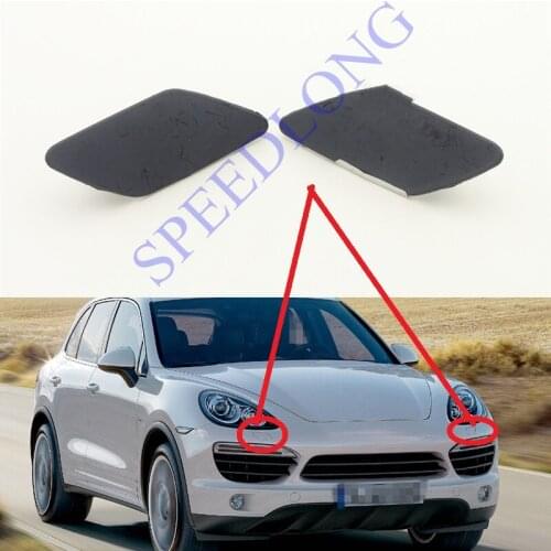 2 Pcs/Pair Front Bumper Headlamp Headlight Washer Spray Nozzle Cover Cap RH and LH for Porsche Cayenne 2011-2014